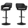 Monarch Specialties Bar Stool, Swivel, Bar Height, Adjustable, Metal, Pu Leather Look, Black, Contemporary, Modern I 2381